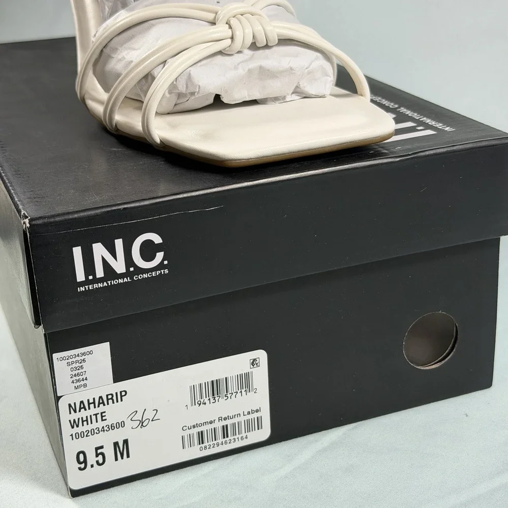I.N.C. International Concepts  Size-9.5 M Women's Nahari Dress Sandals White